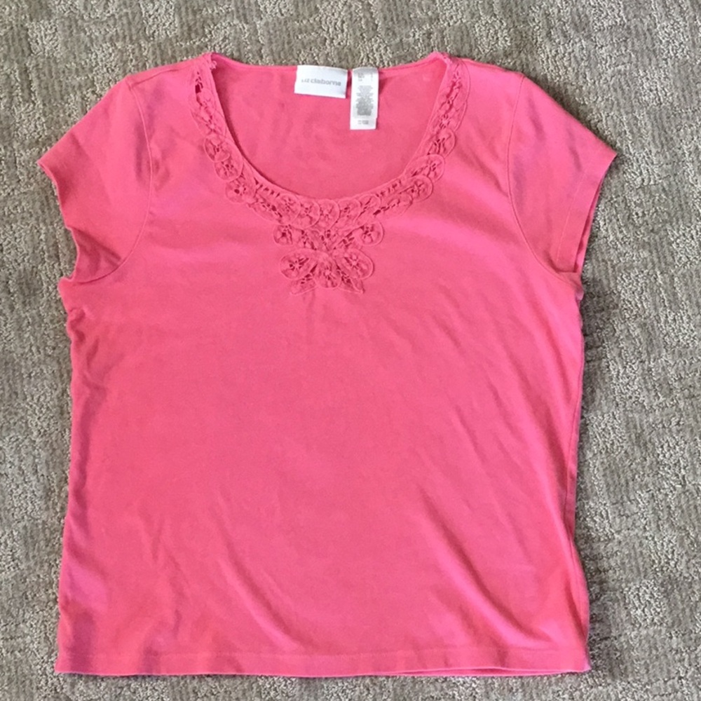 Liz Claiborne/ Pink top/Size lg